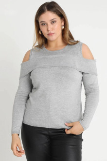 JUMPER WITH COLD SHOULDER & FRILL