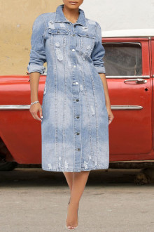 Midi plus size denim dress-jacket