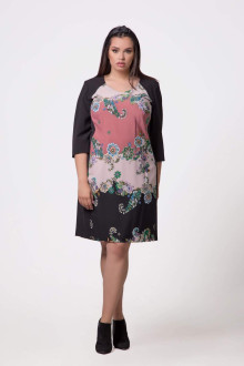 Dress in dark blue with floral print