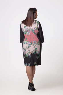 Dress in dark blue with floral print