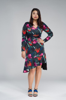 BODYCON DRESS IN WINTER ORCHID PRINT