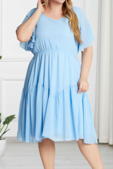 Summer plus size dress in sky blue