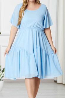 Summer plus size dress in sky blue