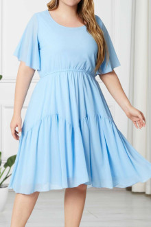 Summer plus size dress in sky blue