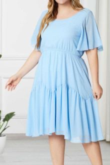 Summer plus size dress in sky blue