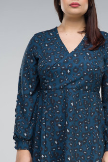 BUTTON WRAP DRESS IN LEOAPRD PRINT