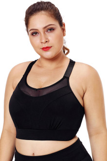 Black Pklus size Yoga Bra