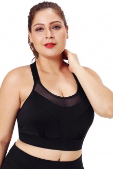 Black Pklus size Yoga Bra