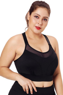 Black Pklus size Yoga Bra