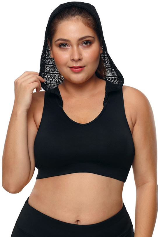 Black Plus Size Sports Bra