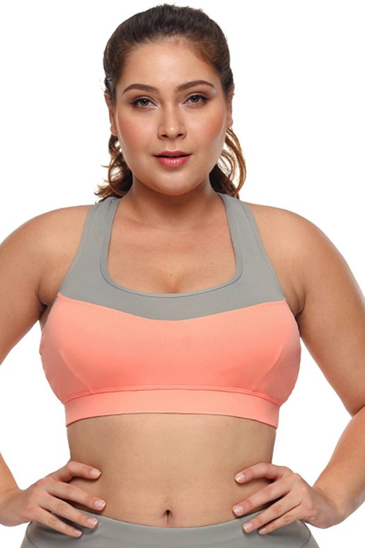 Maxi sports bra peach and gray