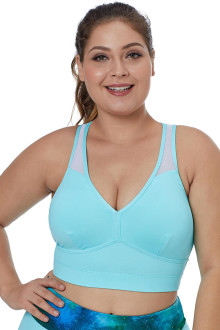 Light Blue Plus Size Yoga Bra