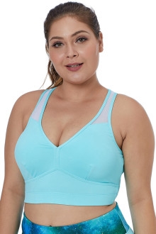 Light Blue Plus Size Yoga Bra