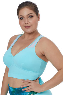 Light Blue Plus Size Yoga Bra