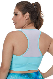 Light Blue Plus Size Yoga Bra