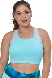 Light Blue Plus Size Sports Bra