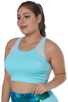 Light Blue Plus Size Sports Bra