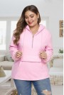 Pink plus size sweatshirt with a hood